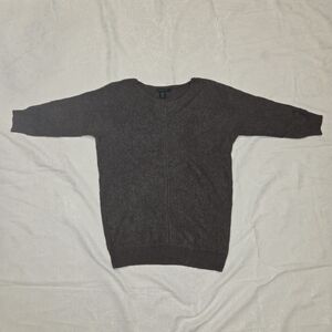 Tahari Women's Dark Brown, Butter Soft V-Neck Sweater